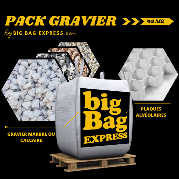 Pack Gravier + Plaques Alvéolaires 45M²